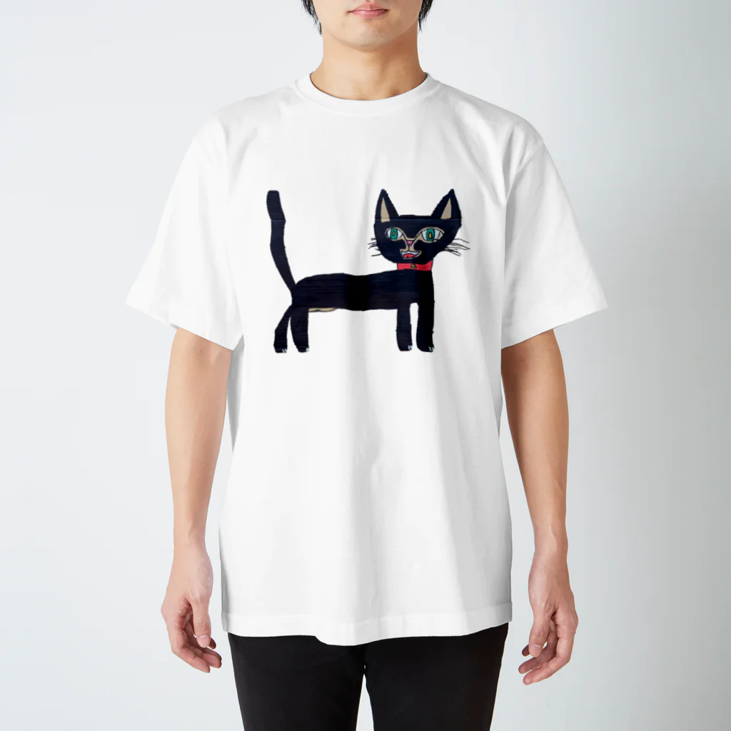 tapokoneのお店のくろねこ スタンダードTシャツ