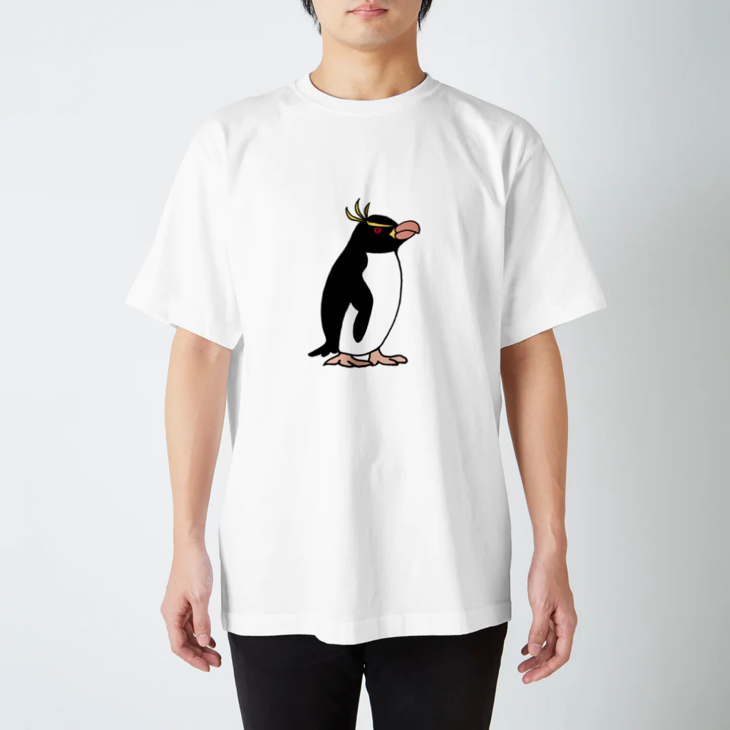 空とぶペンギン舎のマユダチペンギンA スタンダードTシャツ