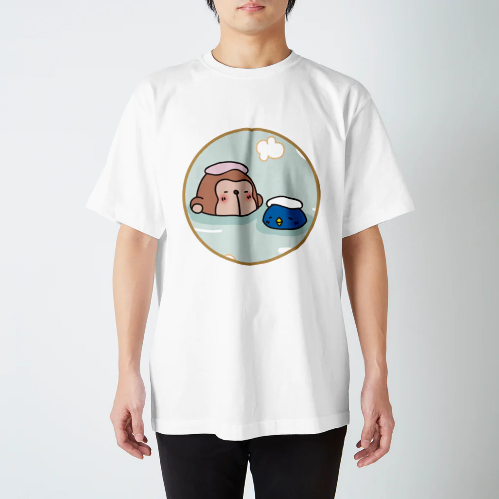 ひまわりラボ！の温泉おさるとペンギン スタンダードTシャツ