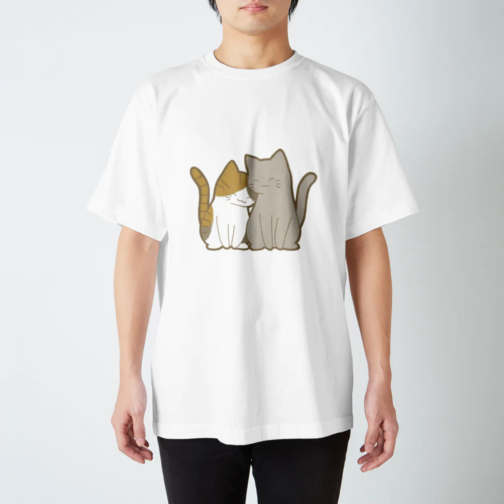 かわいいもののおみせ　いそぎんちゃくの仲良し猫　縞三毛&灰 Regular Fit T-Shirt