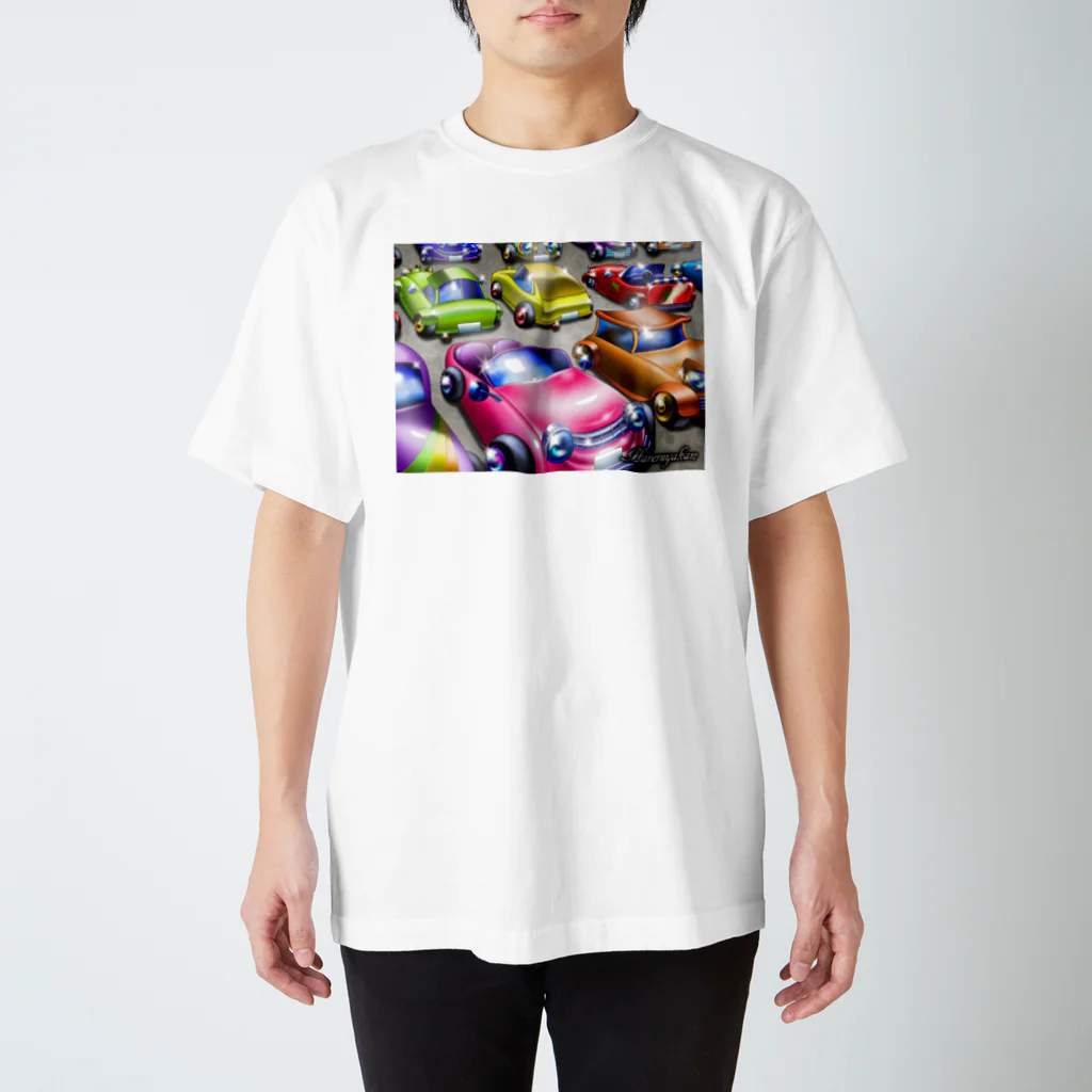 木彫工房もくもっこりのカラフルな車 スタンダードTシャツ