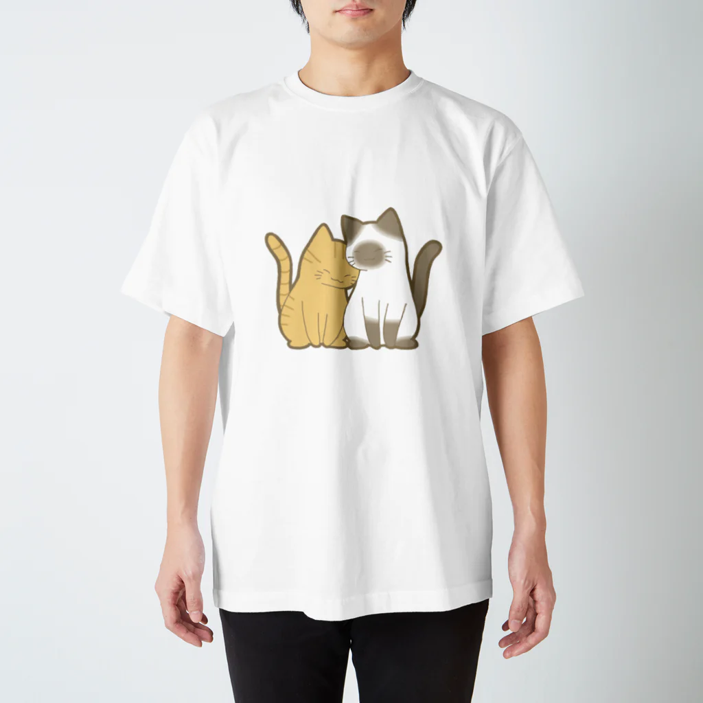 かわいいもののおみせ　いそぎんちゃくの表裏印刷　仲良し猫　茶トラ&ポインテッド Regular Fit T-Shirt
