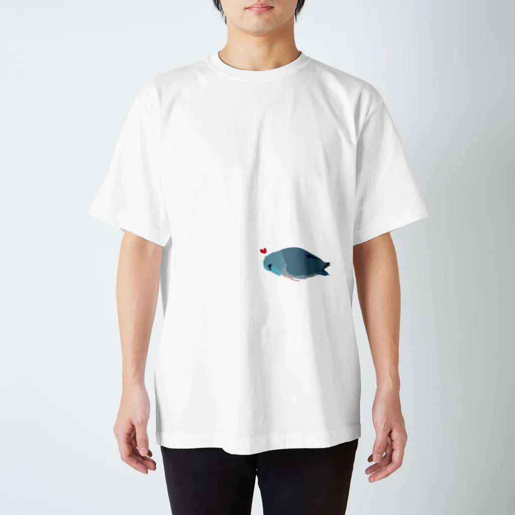 mametosoraのマメルリハインコのカキカキ待ち スタンダードTシャツ