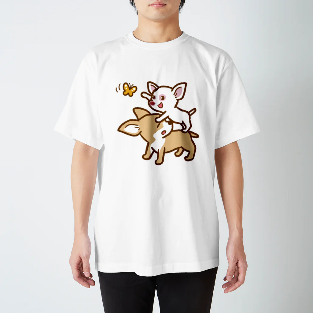 ルキノでざいんのスムースチワワの Lulu と Kiki - 2 スタンダードTシャツ