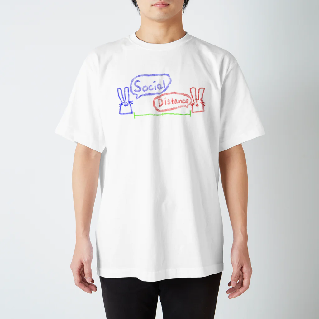 七色(なしき)のソーシャルディスタンスウサギ Regular Fit T-Shirt