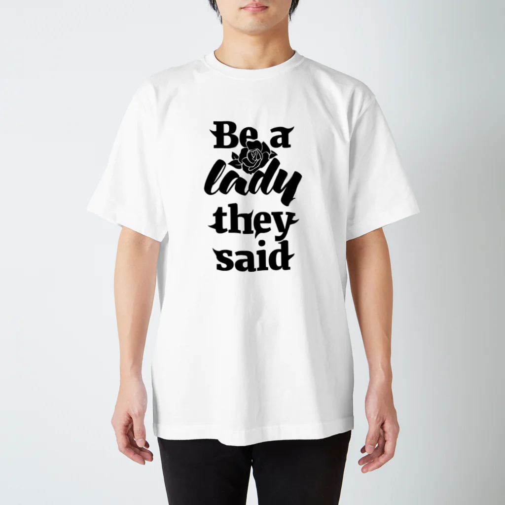 NOBODY754のBe A Lady They Said (Black) Regular Fit T-Shirt