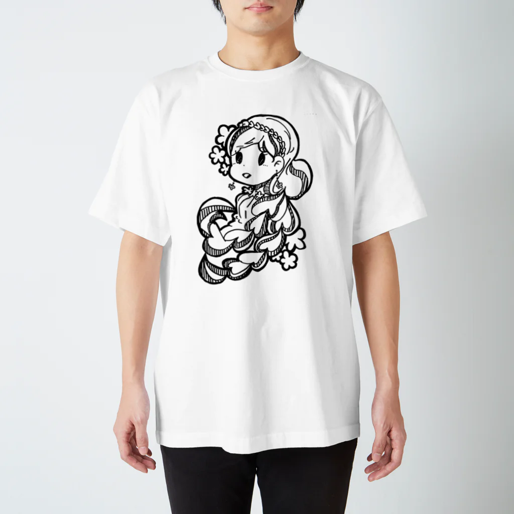 たぬきのおふとんの髪の毛の長い女の子 Regular Fit T-Shirt