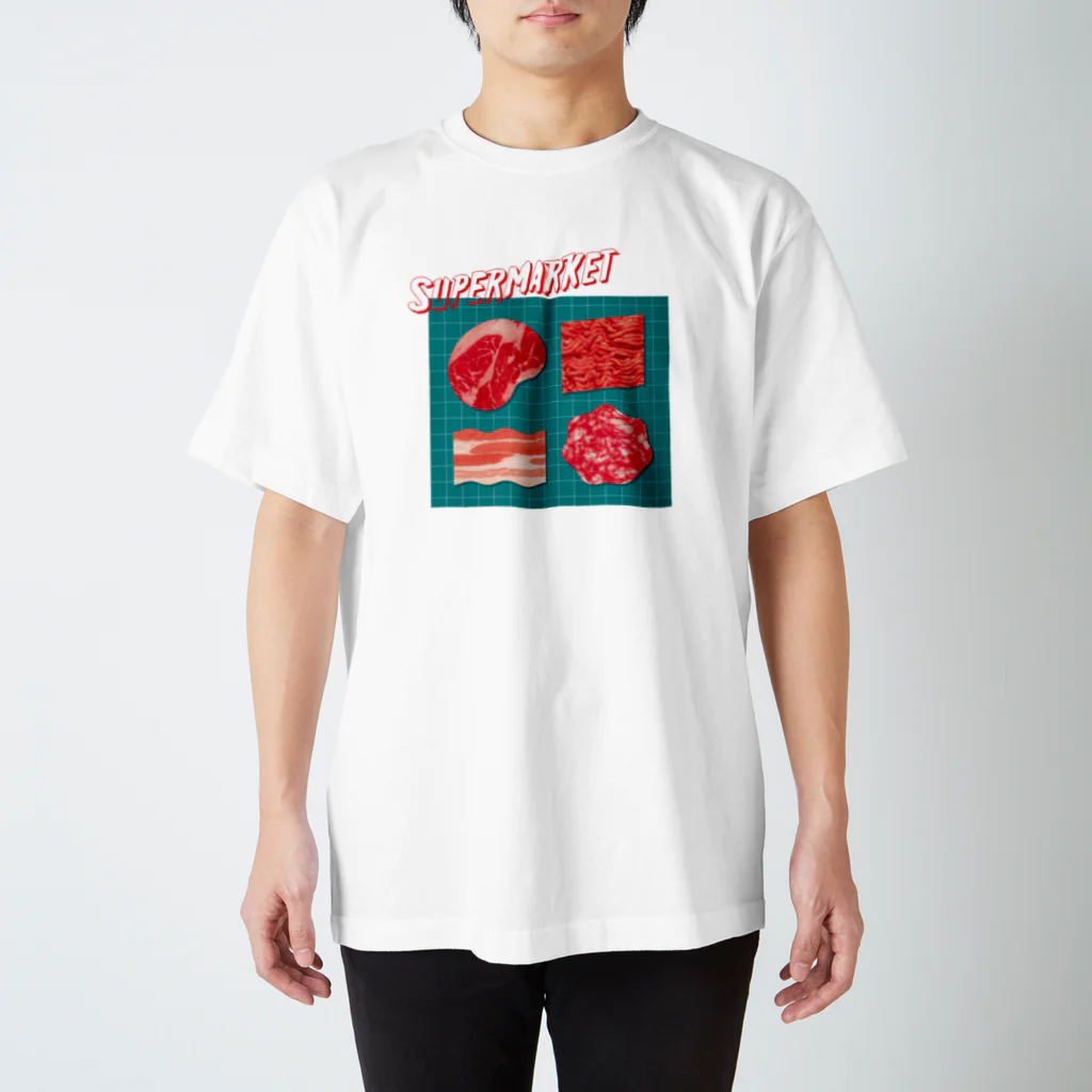 かじたのスーパーマーケット：肉（フロントVer） Regular Fit T-Shirt