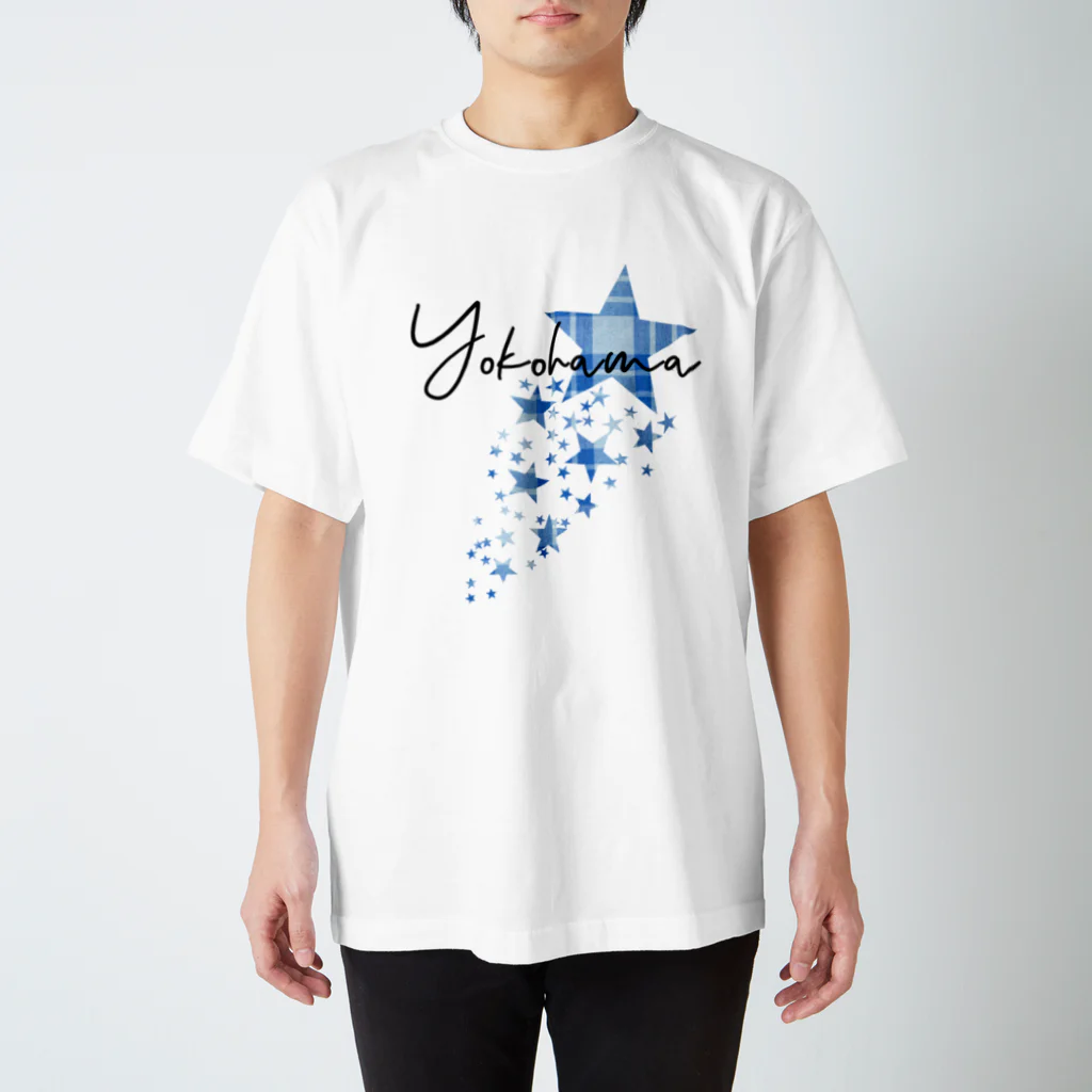 KEN's☆BASEBALL FAN SHOPのYokohama Blue チェック柄 スタンダードTシャツ