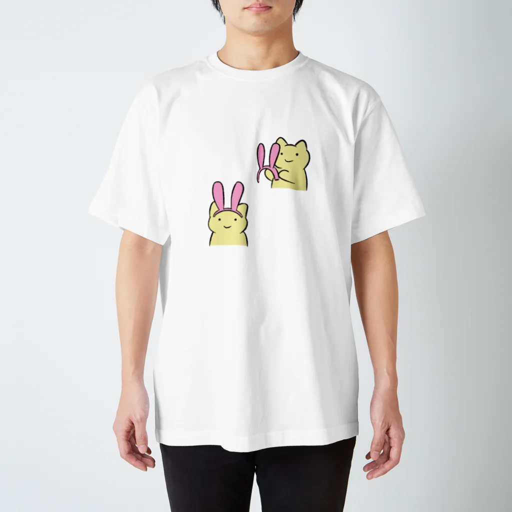 サイチのうさ耳をつけるねこＴシャツ スタンダードTシャツ