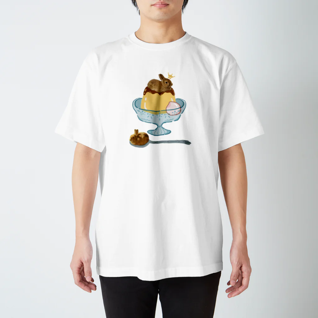 『卯のえほん』   〜えほんカフェ「うさぎの絵本」のオンラインショップ〜のぷりんすぷりん(プレートなし) スタンダードTシャツ