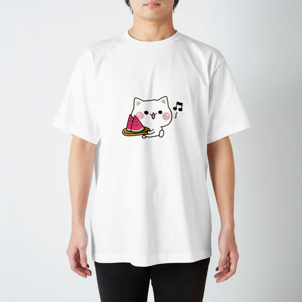 DECORの気づかいのできるネコ　スイカver. スタンダードTシャツ