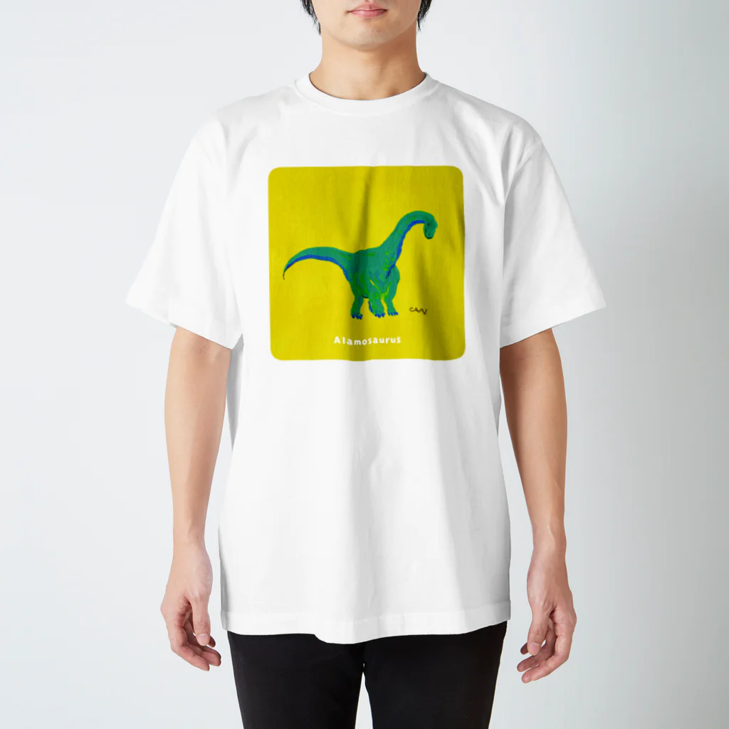 ちょっとマニアックな恐竜アートグッズ博物館のどっしりアラモサウルス〜 スタンダードTシャツ