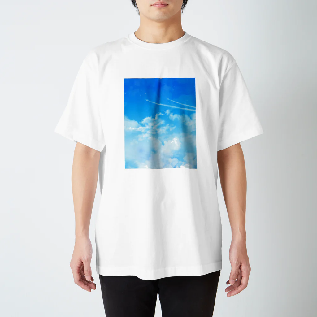 LALA CloveR.の飛行機雲 Regular Fit T-Shirt