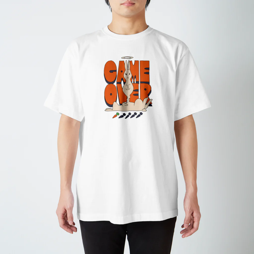 ねこぜもんのGAME OVER スタンダードTシャツ