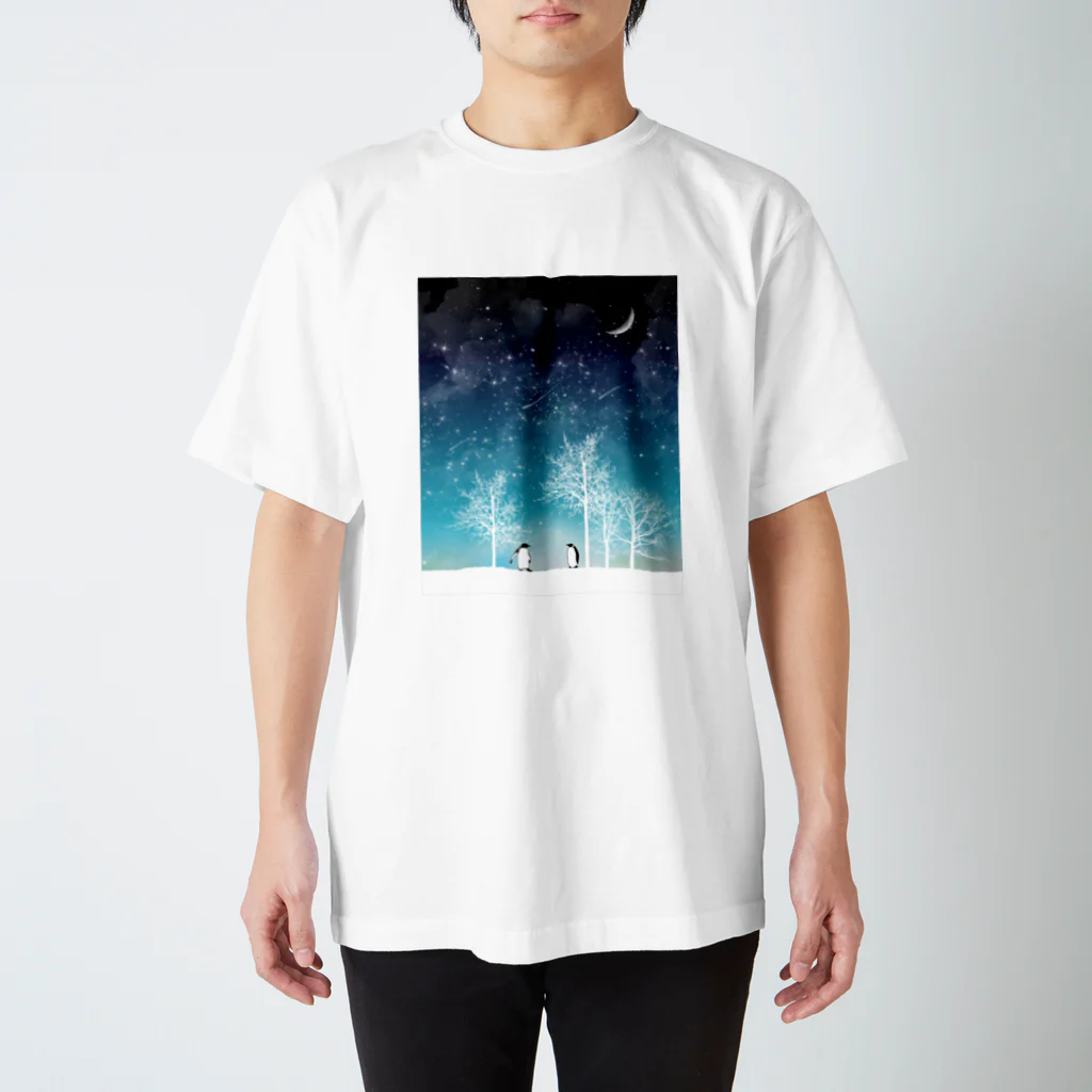 LALA CloveR.の冬の星空・ペンギン スタンダードTシャツ