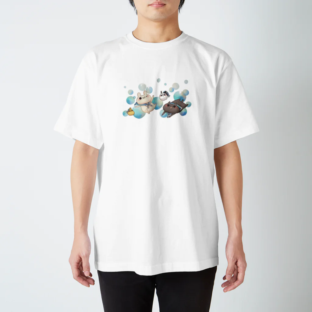 MOFUYAのしろくろ水彩 Regular Fit T-Shirt