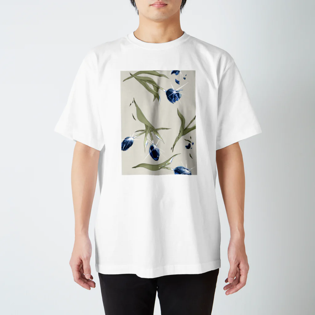 BLUEの青色チューリップ Regular Fit T-Shirt