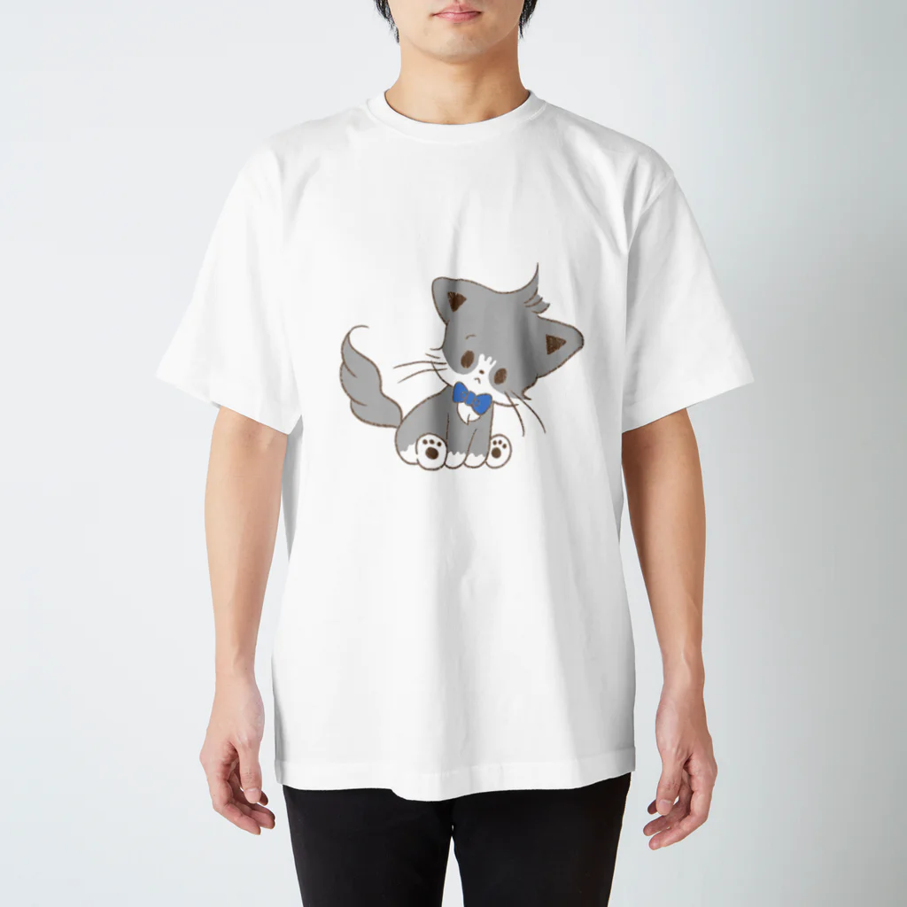 Noruneko-YaのねこねこTシャツ　(青リボン) Regular Fit T-Shirt