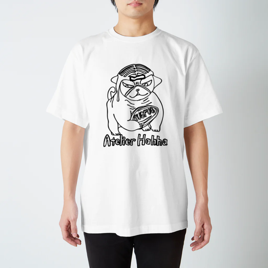Atelier Hahhaのラグビーパグくん スタンダードTシャツ