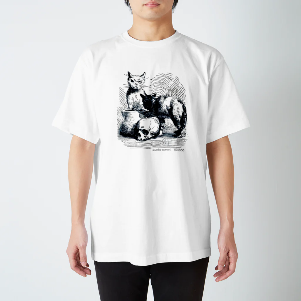 lofi_bearの怒ってるネコとスカル Tailpiece with Scowling Cat スタンダードTシャツ