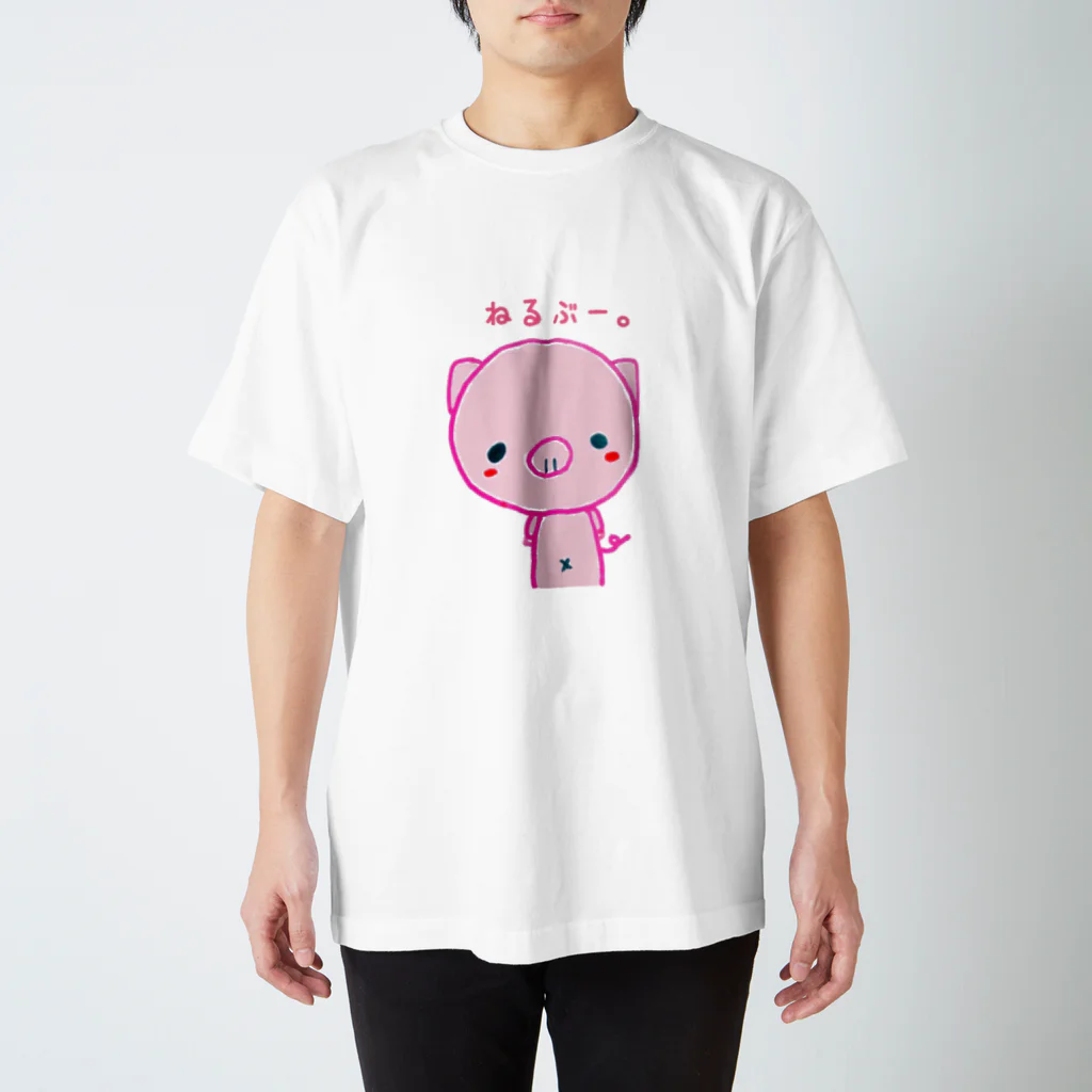 Dr_cook_pigの眠たいぶーちゃん スタンダードTシャツ