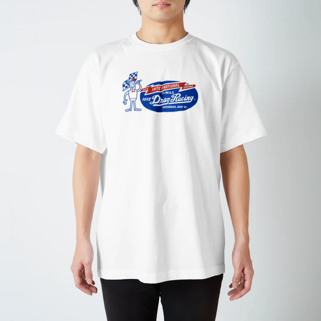 Design For Everydayのドラッグ•レース☆1/4マイル☆アメリカンレトロ　両面 Regular Fit T-Shirt