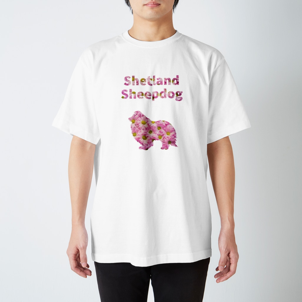 onehappinessのシェルティとデイジー Regular Fit T-Shirt