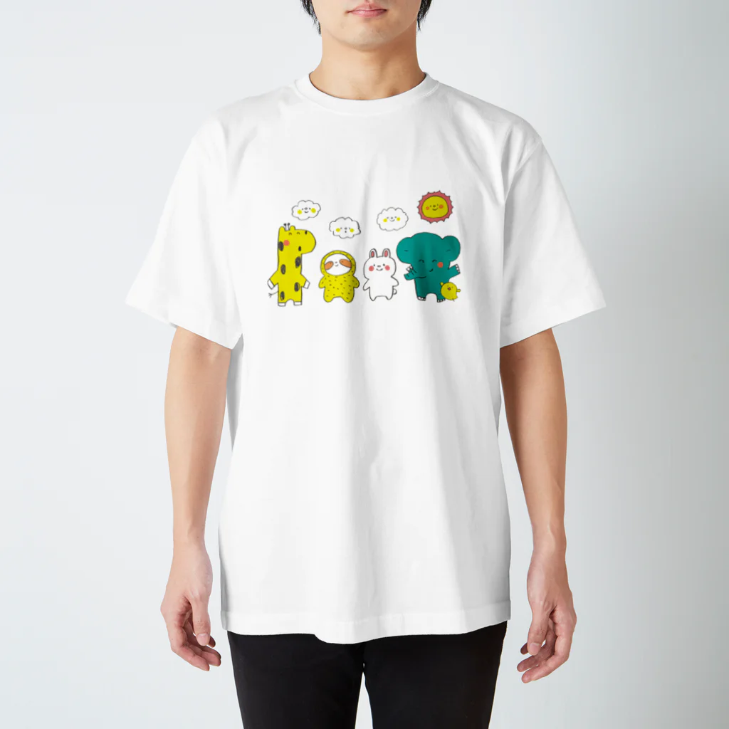 ゴキゲンサンショップのなまけものちゃんとおともだち スタンダードTシャツ