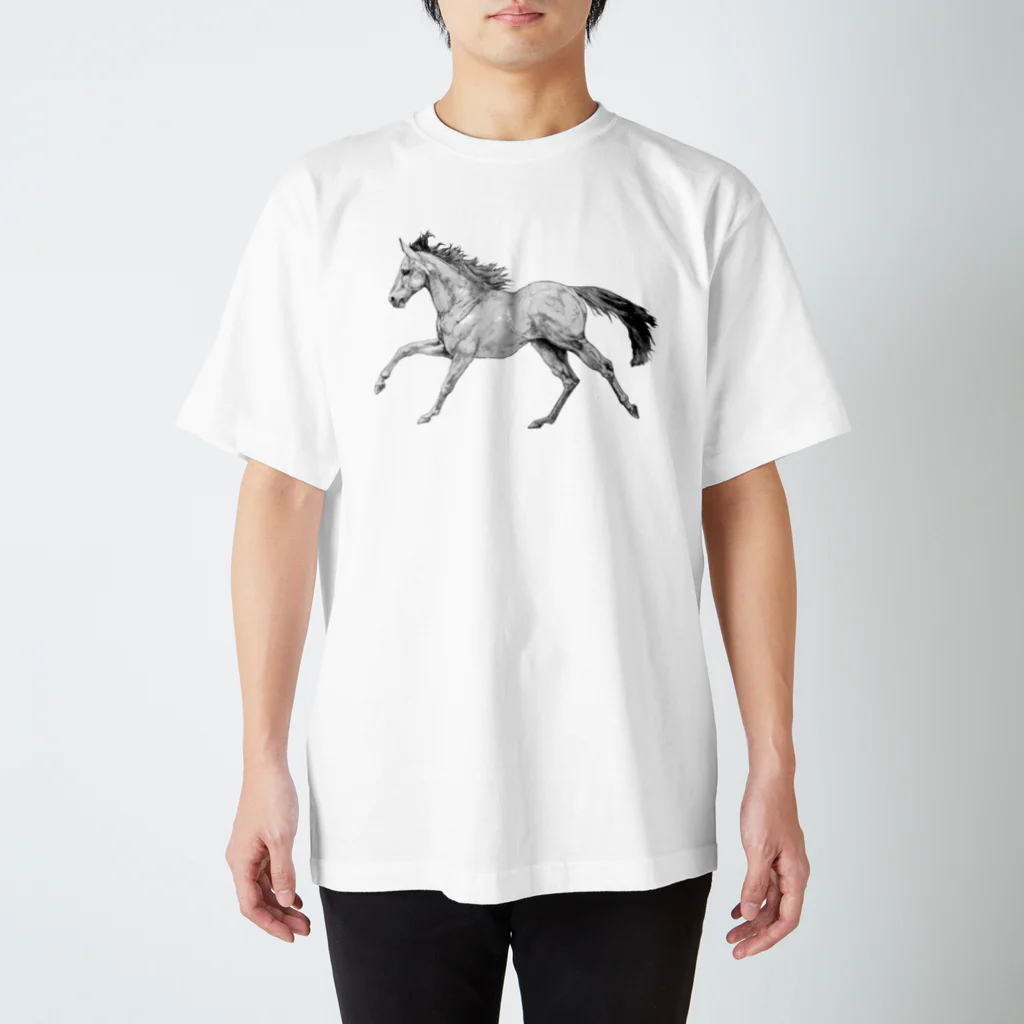 馬の絵の画家　斉藤いつみの馬の素描Tシャツ2 スタンダードTシャツ