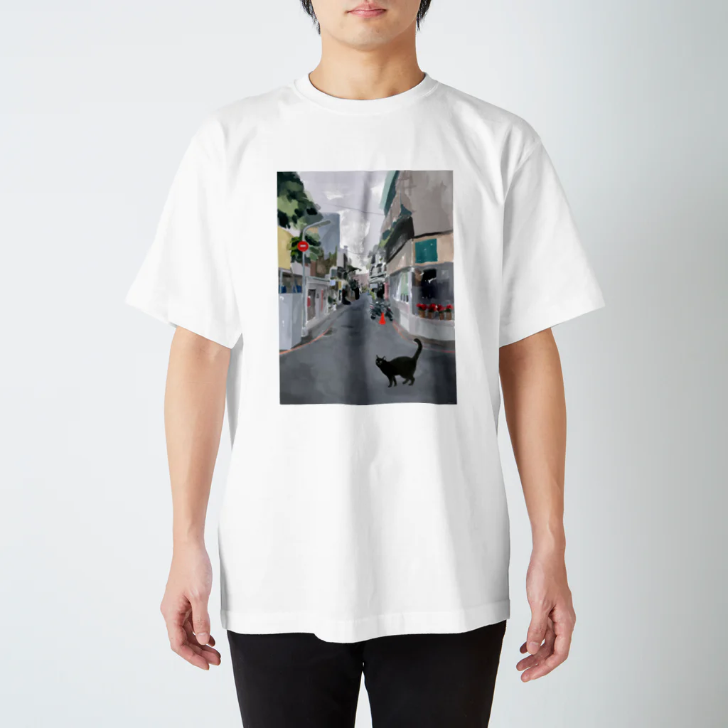 Omuのにゃんこと路地 Regular Fit T-Shirt