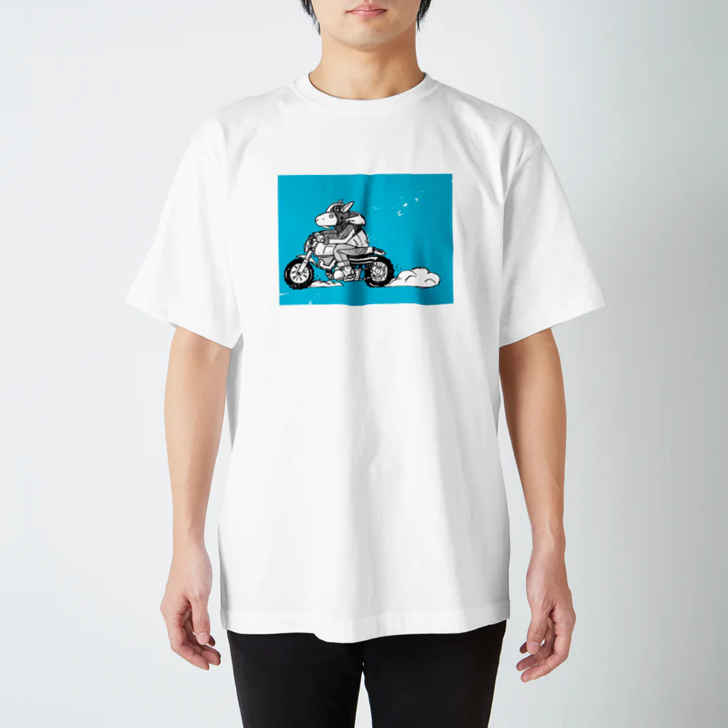 ■Shitagami-Shopのヤギ✖バイク スタンダードTシャツ