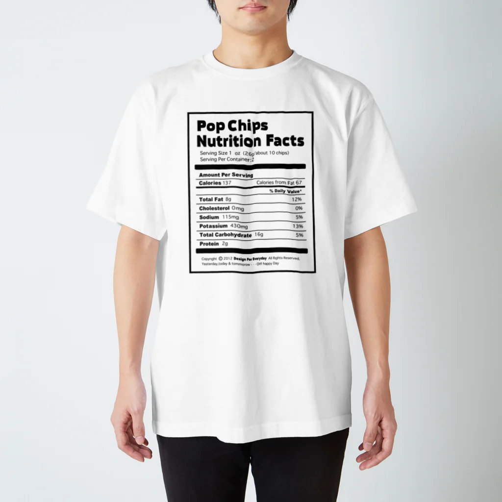 Design For EverydayのNutrition Facts（栄養成分表） Regular Fit T-Shirt