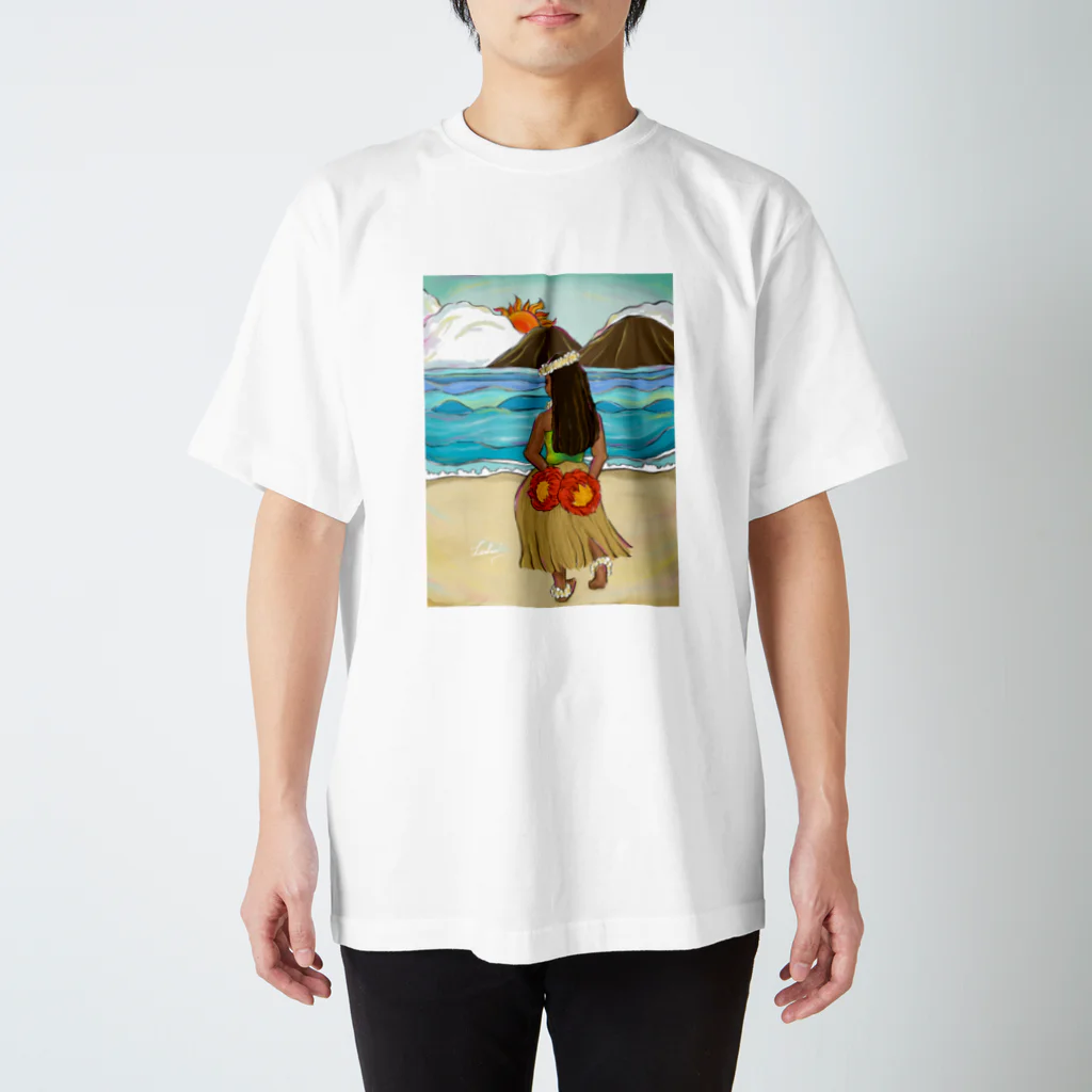 leolaniのフラガール ラニカイビーチ イラスト スタンダードTシャツ