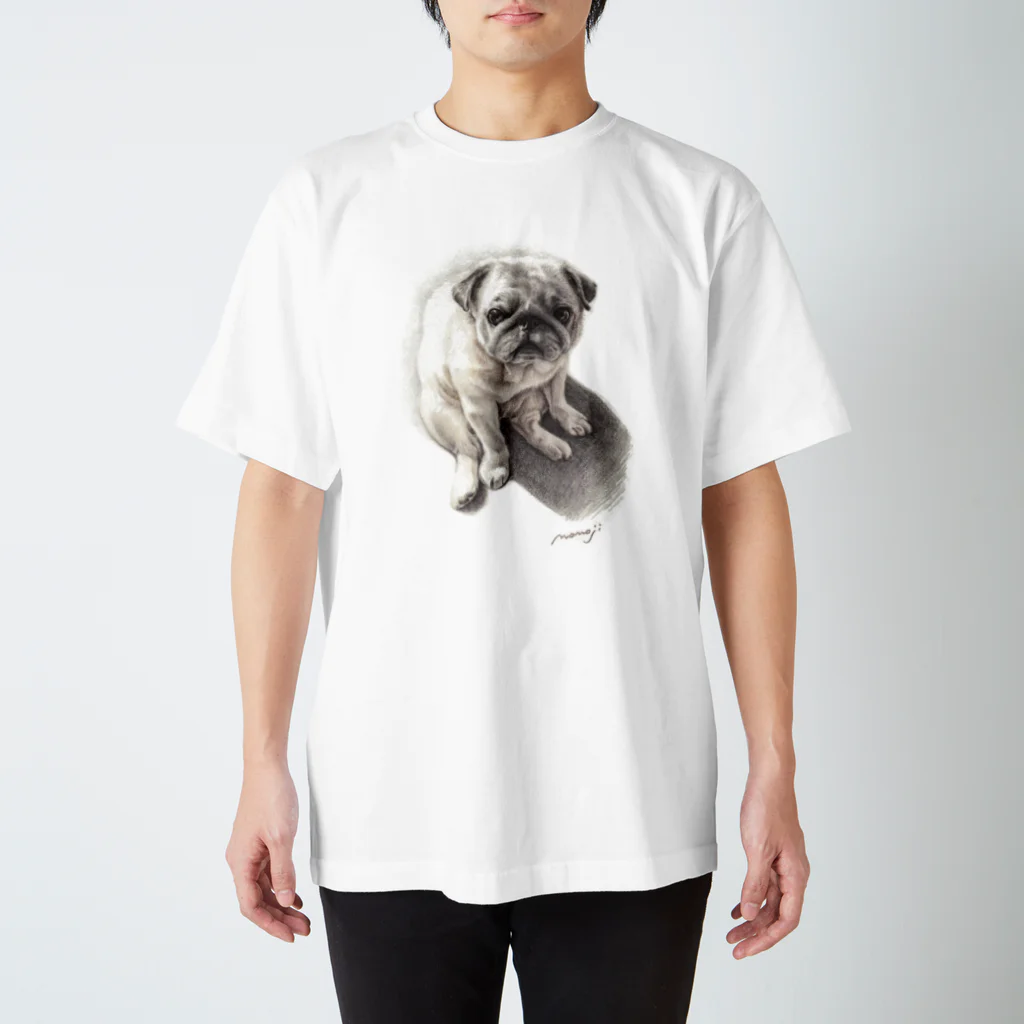 Momojiの犬画のパグ2 スタンダードTシャツ