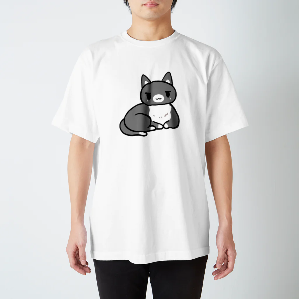 いるー/noroiruのちゃんネコ・モノクロ スタンダードTシャツ