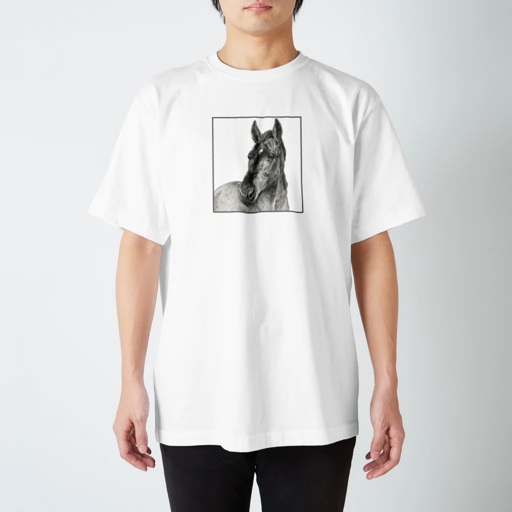 馬の絵の画家　斉藤いつみの馬の素描Tシャツ8 スタンダードTシャツ