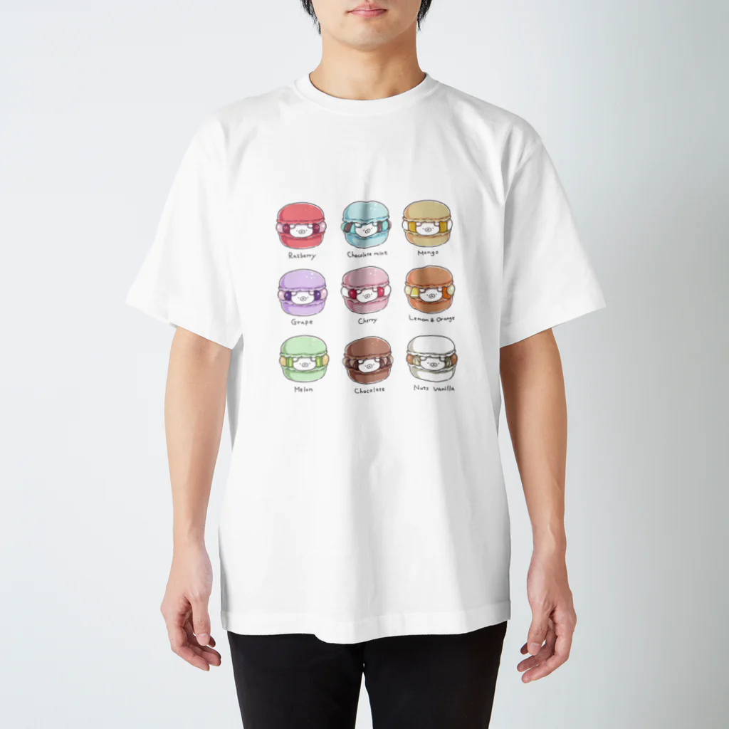 ちーくま by ふじたちさとのちーくマカロン Regular Fit T-Shirt