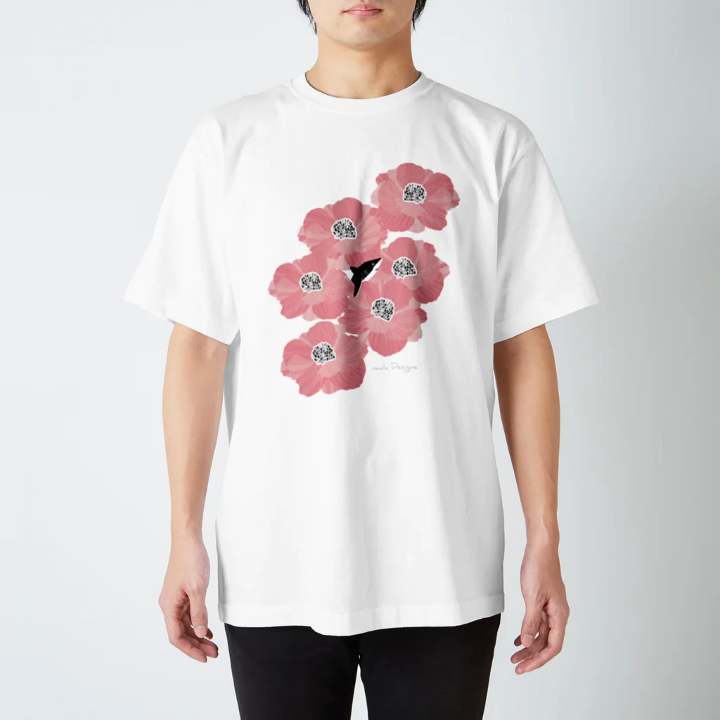 さかたようこ / サメ画家の花とサメ スタンダードTシャツ