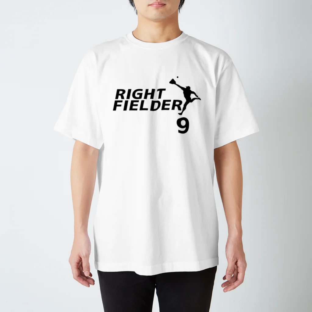 野球Tシャツ倶楽部（文字デザイン）のライトフィールダー（背番号9） Regular Fit T-Shirt