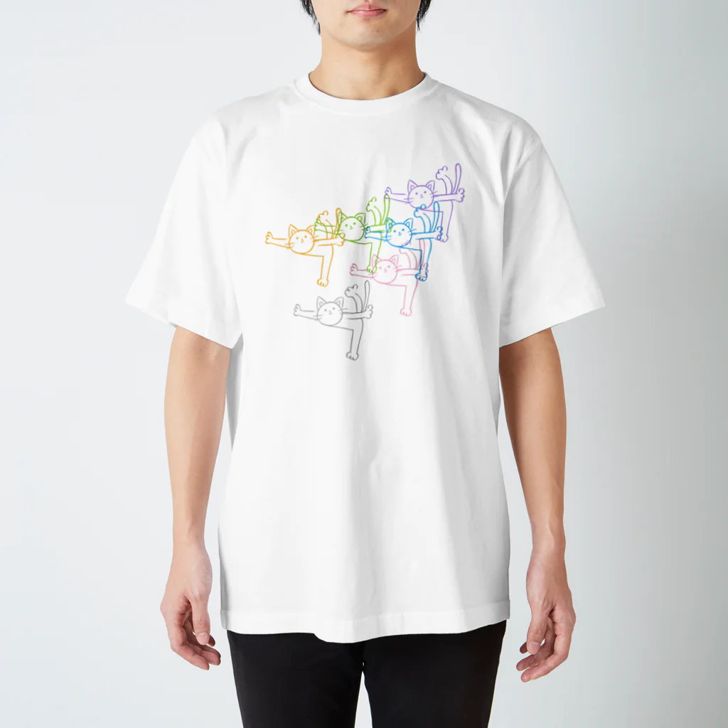 menonokkaの紙ペラにゃんこ(カラフル) Regular Fit T-Shirt
