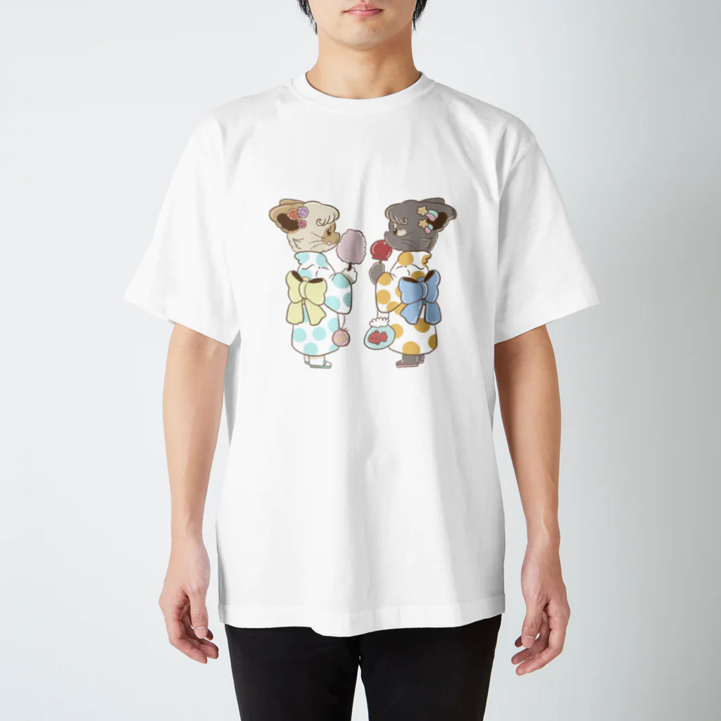 Noruneko-Yaのねこねこ夏祭り Regular Fit T-Shirt