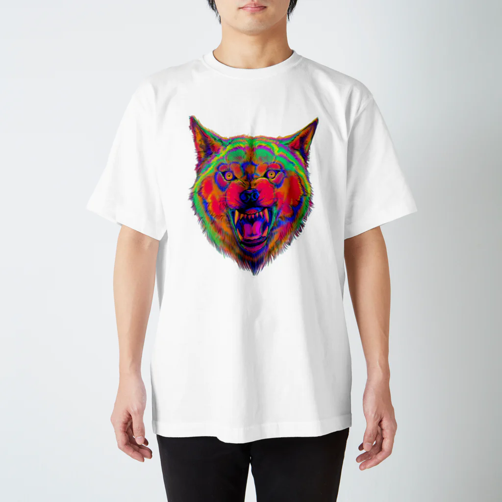 くろいもり3のからふるあにまる『オオカミ』 Regular Fit T-Shirt