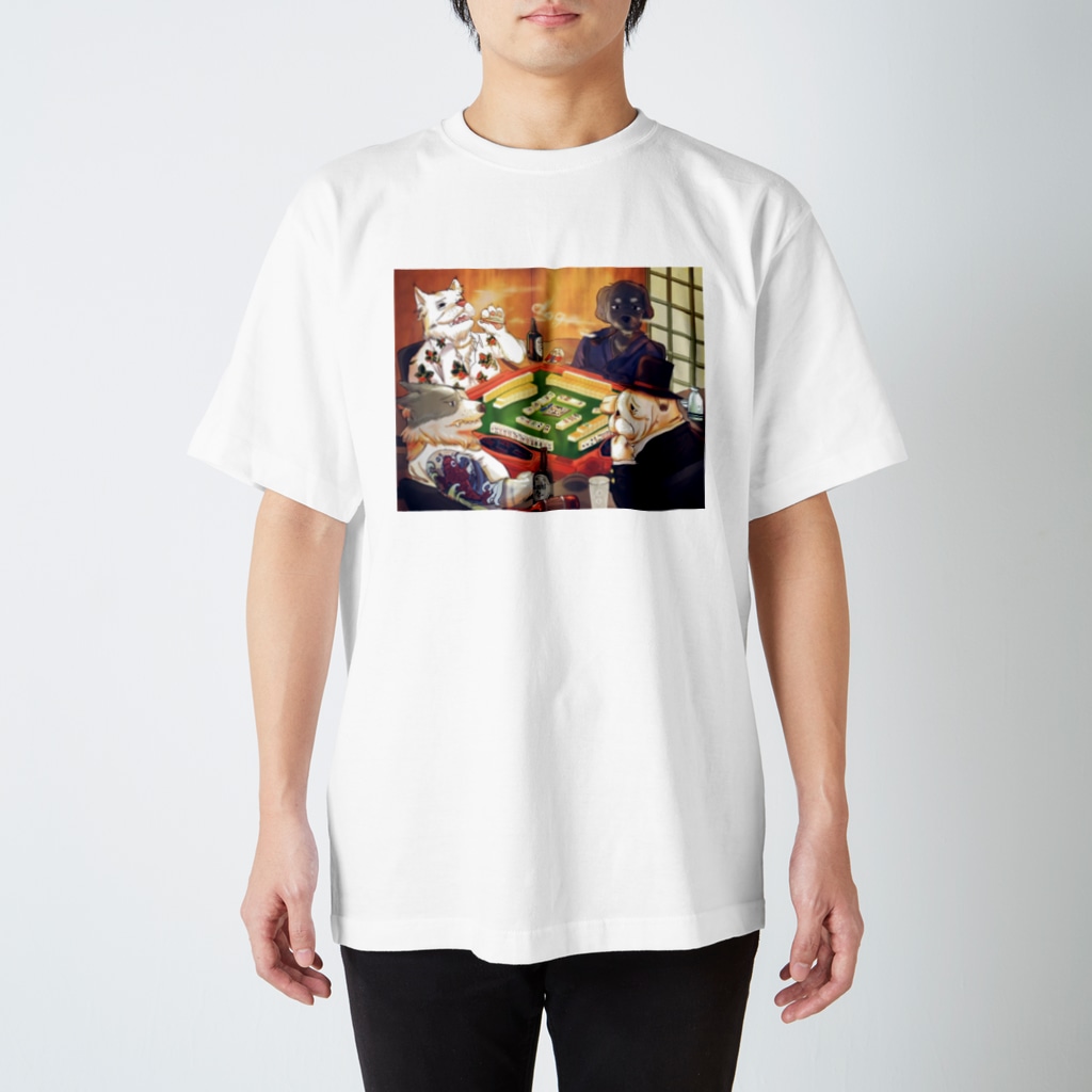 nagaokの麻雀をする犬Tシャツ Regular Fit T-Shirt