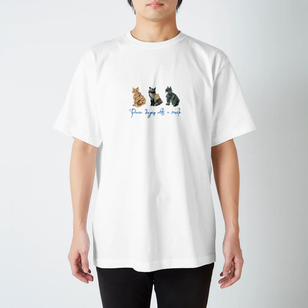 のばら（NOBARA）の３匹の猫 スタンダードTシャツ
