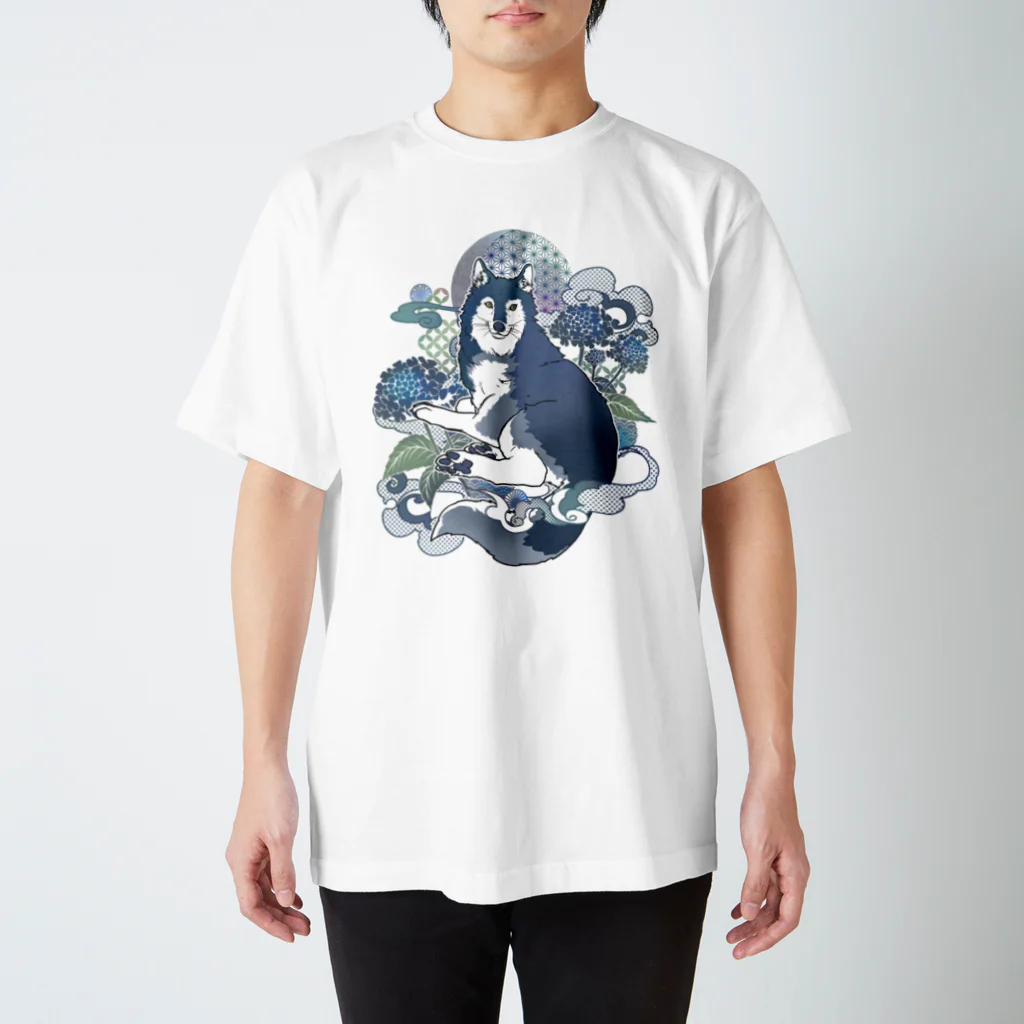 ぽて舗/karoの狼（和風）　 Regular Fit T-Shirt