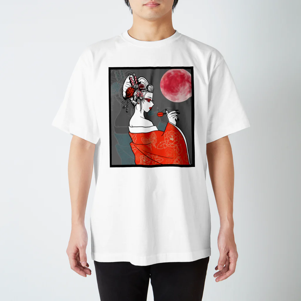 SWEET＆SPICY 【 すいすぱ 】ダーツの花魁ダーツガール🎯紅月 スタンダードTシャツ
