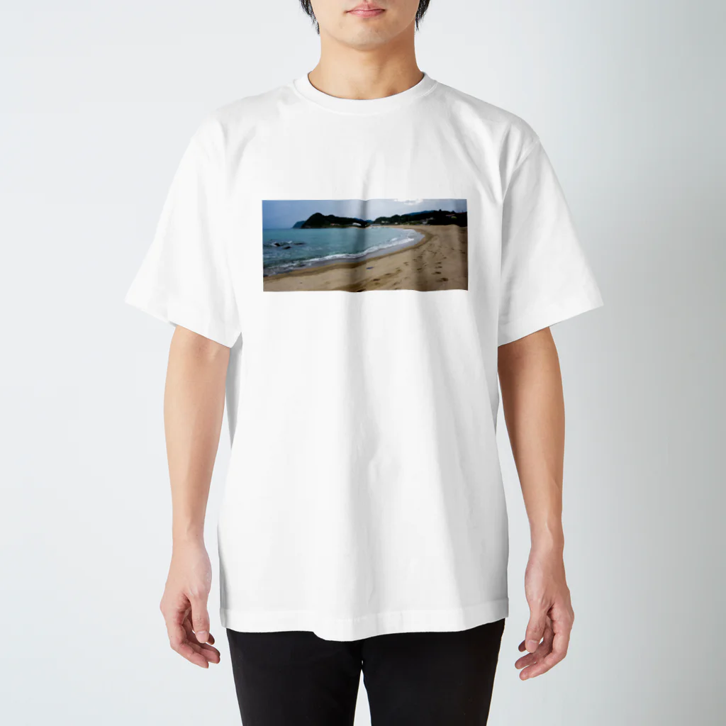 旅先pics📸の曇りの日の糸島の砂浜 スタンダードTシャツ