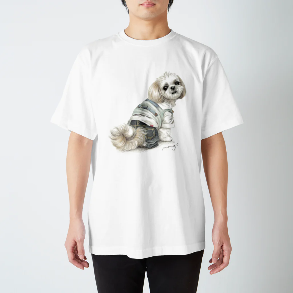 Momojiの犬画のシーズー46 スタンダードTシャツ