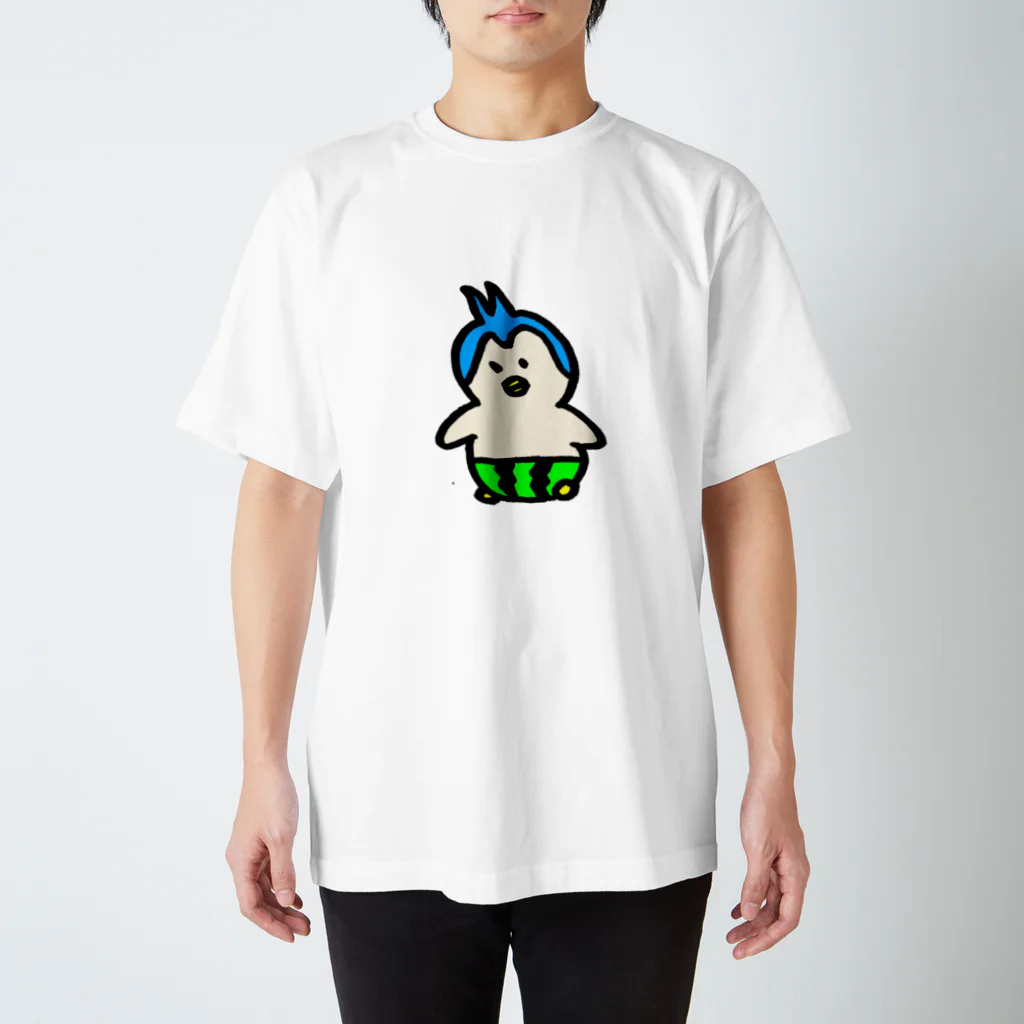 しゅらぼんのお絵描き。のスイカパンツのペンギンくん Regular Fit T-Shirt